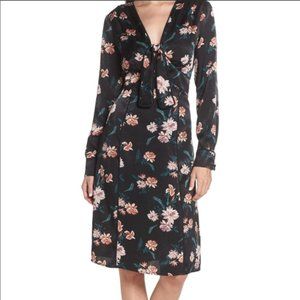 Chelsea28 Floral Knot Front Long Sleeve Dress (XS)